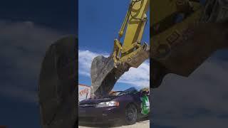 Crazy Car Crushing!!!  #satisfying ? #blippi #demolition #shorts