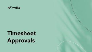 Timesheet Approvals