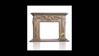 Vintage pink marble fireplace mantel carved from solid stone blocks for elegant decor 