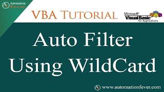 Auto Filter Using Wildcard in VBA | Excel VBA Tutorial in Hindi