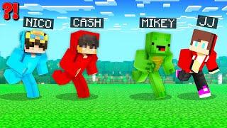 JJ and Mikey Speedrunners vs Cash and Nico Hunters Survive Battle in Minecraft Maizen!