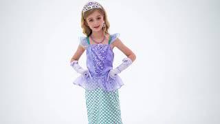 AmzBarley Little Girls Dresses Mermaid Princess Costume Halloween Cosplay Birthday Outfits