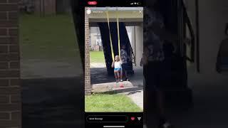 Kid makes in own swing in Frazier Homes Projects