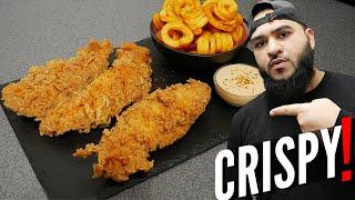 THE BEST CRISPY CHICKEN TENDERS | WITH SAUCE