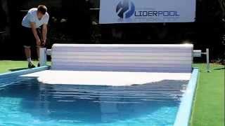 Pool cover roller shutter Liderpool manual with crank