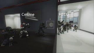 Garry's mod npc war - Combine versus HECU marines (Gmod Npc Battle)