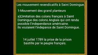 Les revendications à St-Domingue, grand planteurs,affranchis,esclaves. NS1,version 2