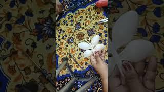 making of butterfly out of plastic spoon and  ear buds#diy #craft