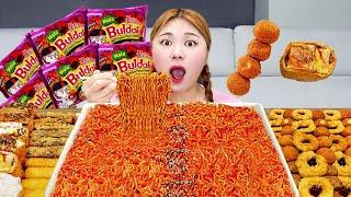 Mukbang Fire Spicy Noodles 직접 만든 마라불닭볶음면 6봉 유부초밥 먹방EATING SOUND | HIU 하이유