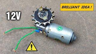 Amazing Project with 12v DC Motor & Chain Sprocket