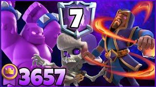 Top 7/3657with Elixir Golem Deck.!