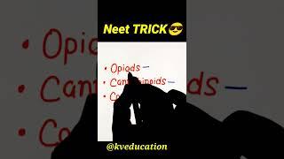 Trick For Receptors Of OPIODS, CANNABINOIDS,COCAINE | Neet Tricks.   #Neet #neetshorts #neet2023