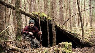 Primitive Survival Shelter Build with Bare Hands - No Tools Needed