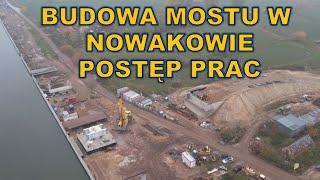 Przekop Mierzei Wiślanej - 2 etap - postęp prac przy budowie mostu w Nowakowie.