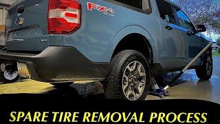 2022 FORD MAVERICK HOW TO REMOVE THE SPARE TIRE