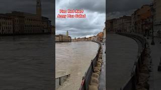  Arno River Emergency in Pisa Army Secure City | Esercito in azione vicino a Ponte di Mezzo 