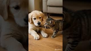 Furry Friends: First Encounter... #kitten #funnyanimals #cutepets #catstagram