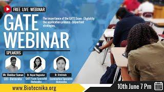 FREE Webinar on GATE 2021 Exam Tips n Tricks - Biotech & Life sciences