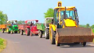 Mahindra 475 Di Tractor Fully Loaded with Mud from Jcb 3dx Backhoe | Jcb Video | Jcb Tractor