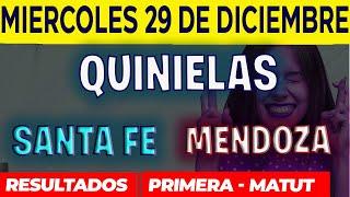 Quinielas Primera y matutina de Santa fé y Mendoza Miércoles 29 de Diciembre