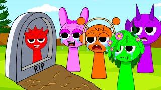 INCREDIBOX SPRUNKI SAD STORY! | RED RADDY DIES | FNF Goodbye World