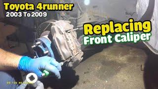 How to replace front caliper on Toyota 4Runner 2003 to 2009