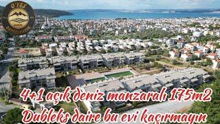 Didim Akbük'te çok geniş açık deniz manzaralı çok merkezi konumda 4+1 175m2 dubleks