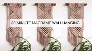 DIY : EASY MACRAME WALLHANGING FOR BEGINNERS | STEP BY STEP MACRAME TUTORIAL | 30 MINUTE WALLHANGING