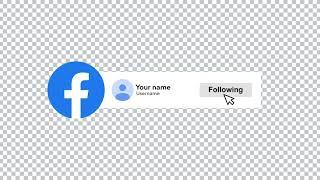 Green screen: Facebook follow button (animation) without copyright and free download