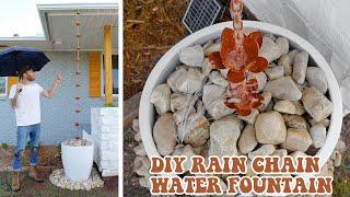 How To Install a Rain Chain w/ DIY Solar Fountain Built in!!!