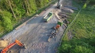 Bauarbeiten an dem Drosselbauwerk der Harrierbrücke in Stadtlohn