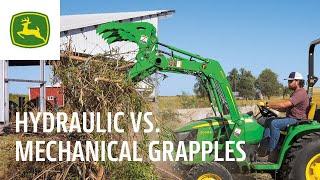 The difference between a hydraulic and mechanical grapple | John Deere Tips Notebook