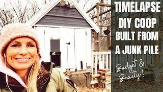 Backyard chicken coop build from scrap wood | Budget & Beauty DIY TIMELAPSE