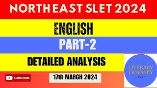 North East SLET 2024 PAPER-2 English Literature!