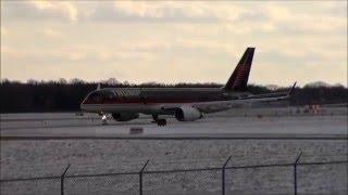 *RARE* Donald Trump's Boeing 757 [N757AF] Blasts Out of Snowy Mosinee Wisconsin