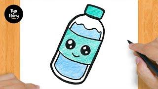 #76 How to Draw a Cute Water Bottle - Easy Drawing Tutorial