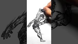 SpeedDrawing Stickman Baki  #baki #drawing #shorts #anime