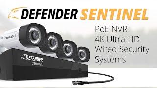 Defender Sentinel PoE NVR 4K Ultra-HD Wired Security Systems