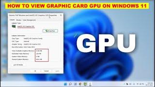 How to Check Your Graphics Card (GPU) on Windows 11