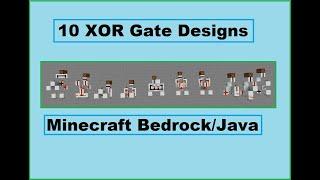 10 XOR gate designs - Minecraft Bedrock/Java