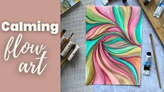 Calm your mind with this easy flow painting