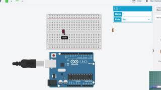 Blinking Led on Breadboard - Arduino Projects + Tinkercad