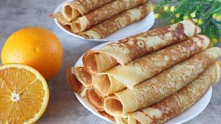 Unusual pancakes with orange juice. I definitely recommend trying it !!!