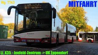 Mitfahrt | Hamburg Linie X35 - Jenfeld-Zentrum  UK Eppendorf | Wagen 7743 (D)