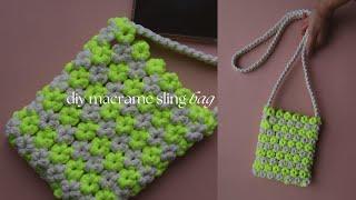 DIY Macrame Sling Bag - Cross Body Bag | Bolsa de Macrame