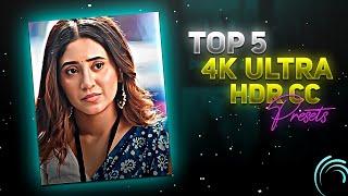 TOP 5 SHARPEN HDR CC PRESETS  ALIGHT MOTION 4K CC XML  TOP 5 CC PRESETS PACK