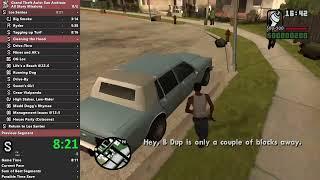 GTA San Andreas [All Story Missions (25 FPS)] Speedrun in 8:38:36 with @AlolaGirly and @akumatie