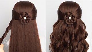 Easy & Cute Hairstyle Long Hair | Braid Simple Hair Style Girl For Wedding Guest