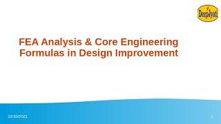 Mechanical Engineers - FEA Analysis & Core Engineering Formula in Design Improvement