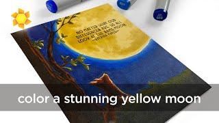 Coloring a stunningly huge yellow moon
